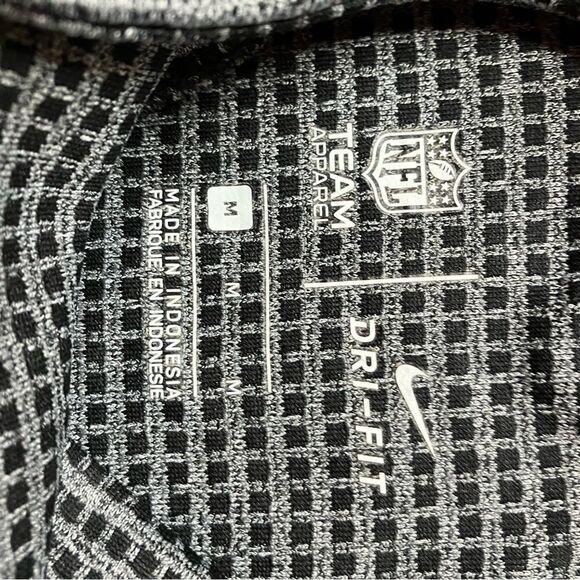 NIKE Sz M Unisex Heather Black Carolina Panthers Funnel Neck Raglan Performance - Picture 3 of 11